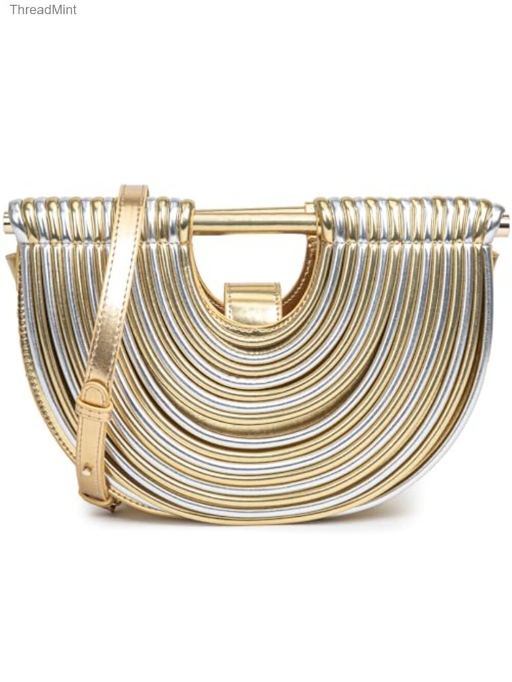 Woven Evening Clutch Purse Half Round Designer Shoulder Crossbody Bag